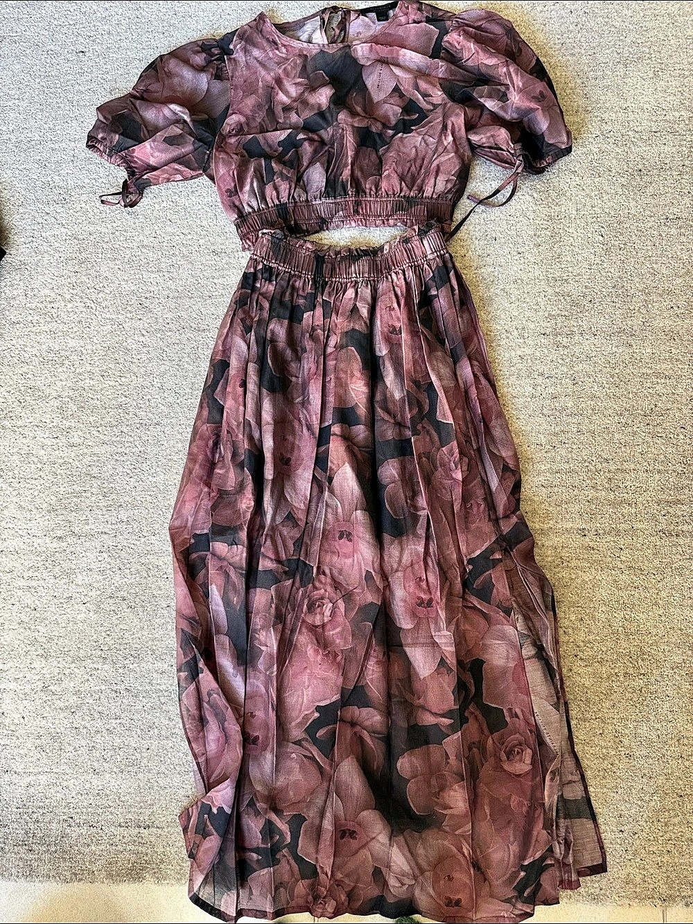 AllSaints Floral Maxi Dress in Pink & Black Size 2 Like New